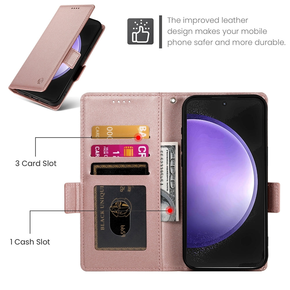 Samsung Galaxy S23 FE 5G Magnetic Leather Wallet Case with Card Slots, Stand Function & Full Protection
