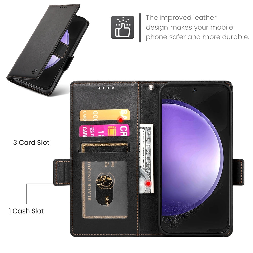 Samsung Galaxy S23 FE 5G Magnetic Leather Wallet Case with Card Slots, Stand Function & Full Protection