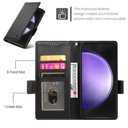 Samsung Galaxy S23 FE 5G Magnetic Leather Wallet Case with Card Slots, Stand Function & Full Protection