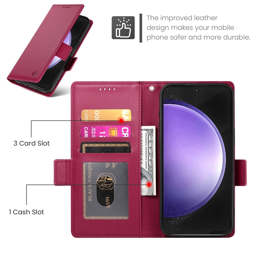 Samsung Galaxy S23 FE 5G Magnetic Leather Wallet Case with Card Slots, Stand Function & Full Protection