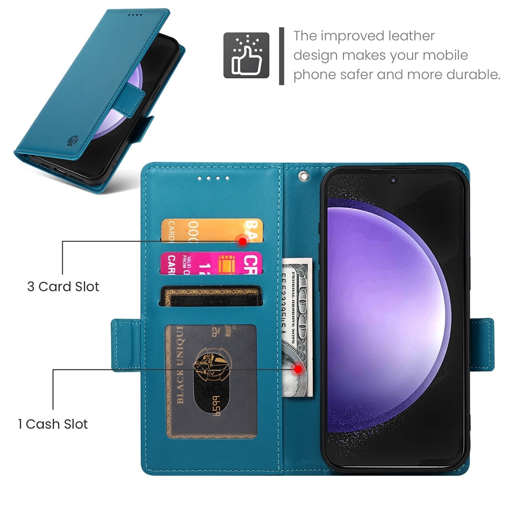Samsung Galaxy S23 FE 5G Magnetic Leather Wallet Case with Card Slots, Stand Function & Full Protection