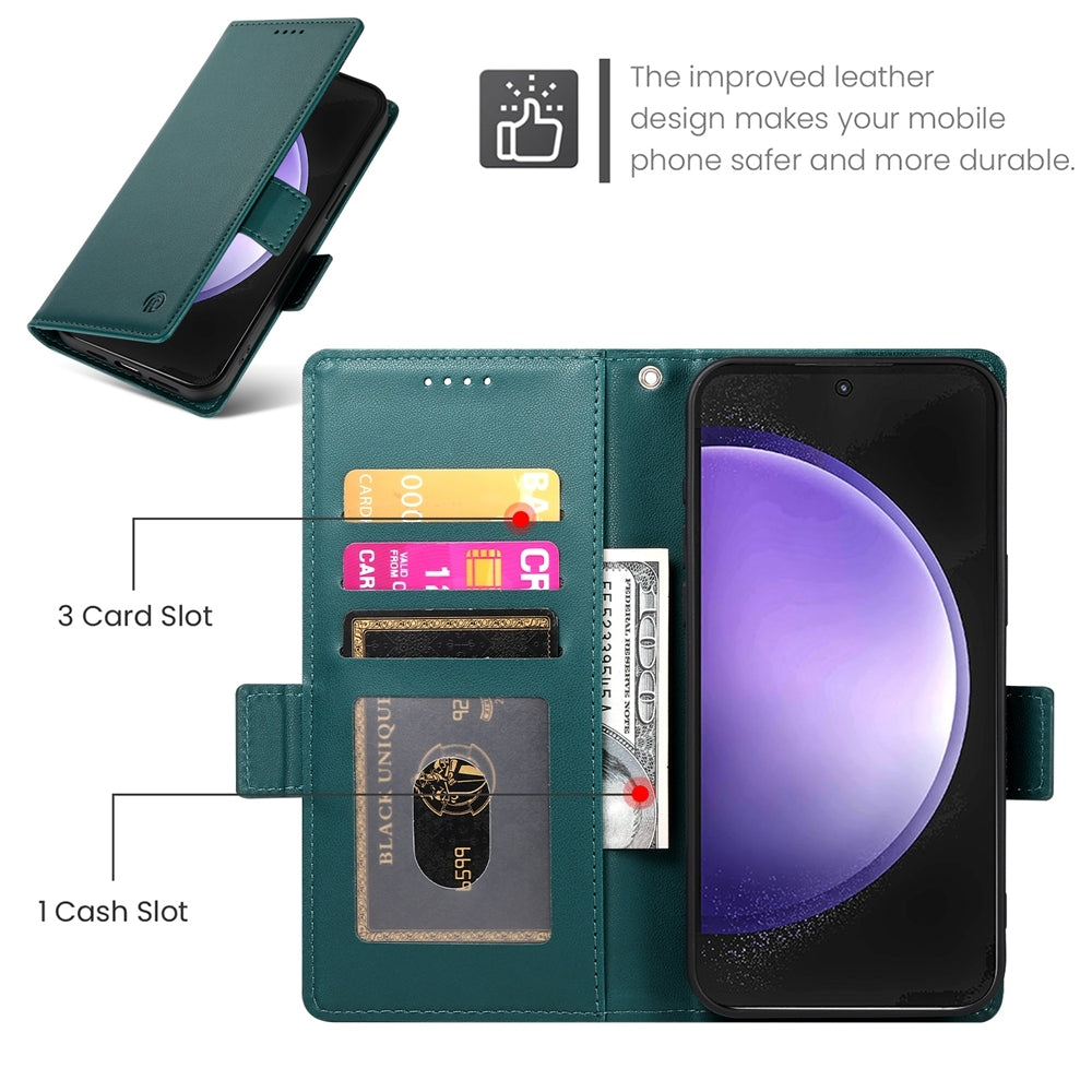 Samsung Galaxy S23 FE 5G Magnetic Leather Wallet Case with Card Slots, Stand Function & Full Protection