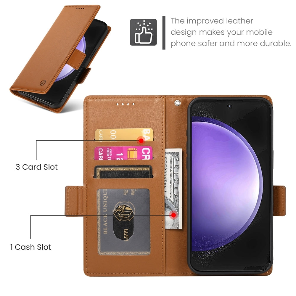 Samsung Galaxy S23 FE 5G Magnetic Leather Wallet Case with Card Slots, Stand Function & Full Protection
