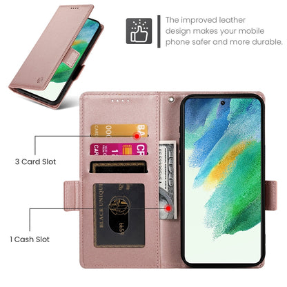 Samsung Galaxy S21 FE 5G Magnetic Leather Wallet Case with Card Slots, Stand Function & Full Protection
