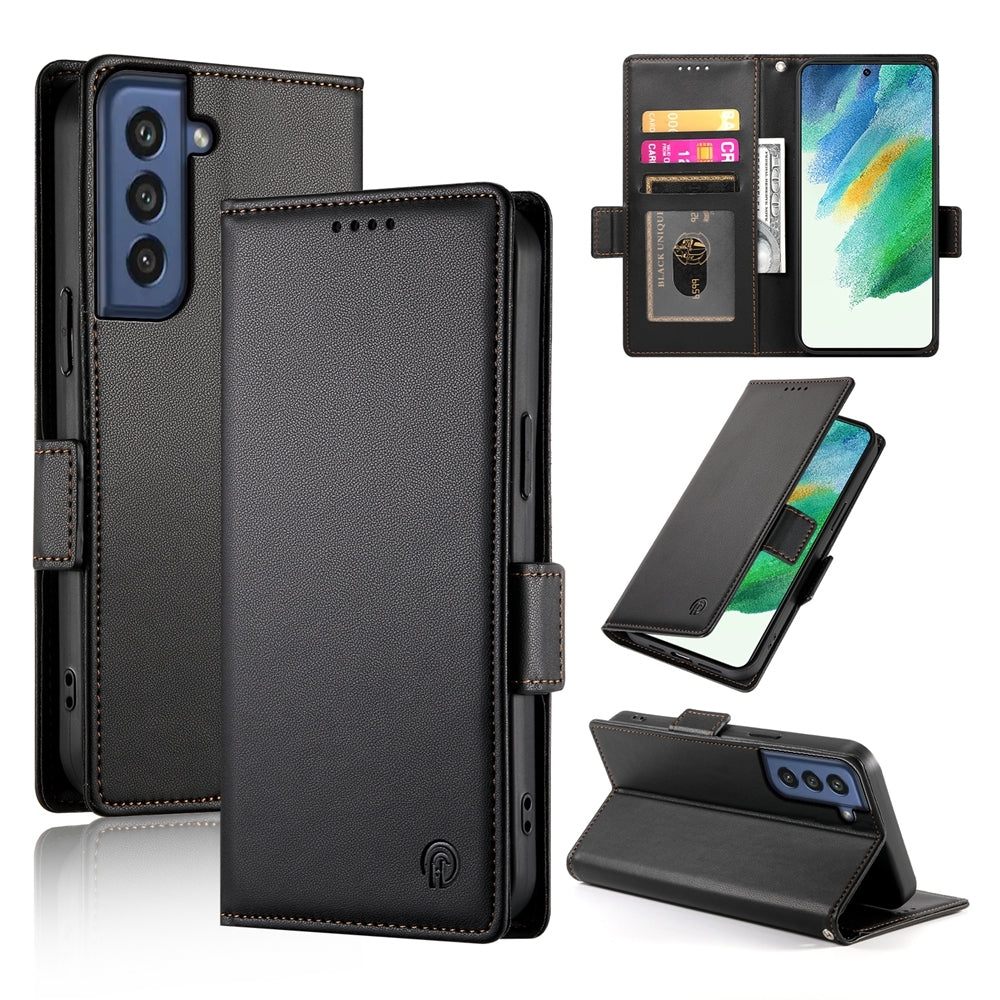 Samsung Galaxy S21 FE 5G Magnetic Leather Wallet Case with Card Slots, Stand Function & Full Protection