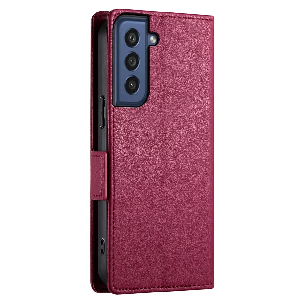 Samsung Galaxy S21 FE 5G Magnetic Leather Wallet Case with Card Slots, Stand Function & Full Protection