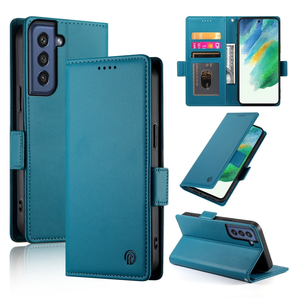 Samsung Galaxy S21 FE 5G Magnetic Leather Wallet Case with Card Slots, Stand Function & Full Protection