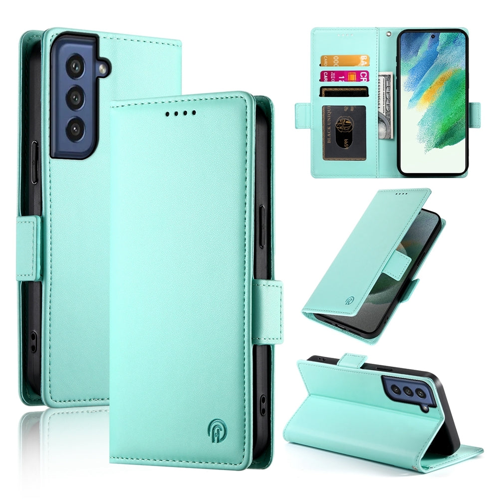 Samsung Galaxy S21 FE 5G Magnetic Leather Wallet Case with Card Slots, Stand Function & Full Protection