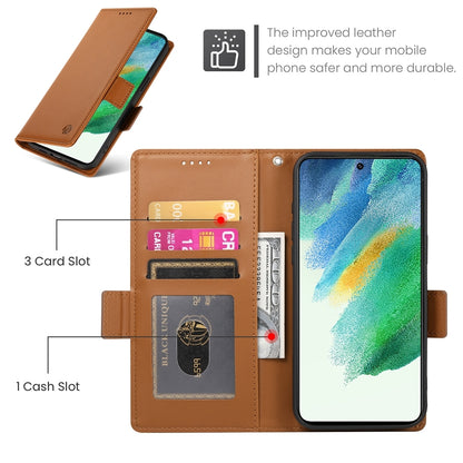 Samsung Galaxy S21 FE 5G Magnetic Leather Wallet Case with Card Slots, Stand Function & Full Protection