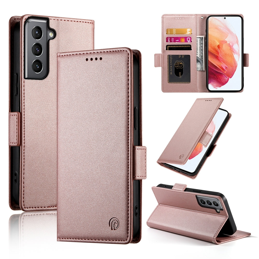 Samsung Galaxy S21 5G Magnetic Leather Wallet Case with Card Slots, Stand Function & Full Protection