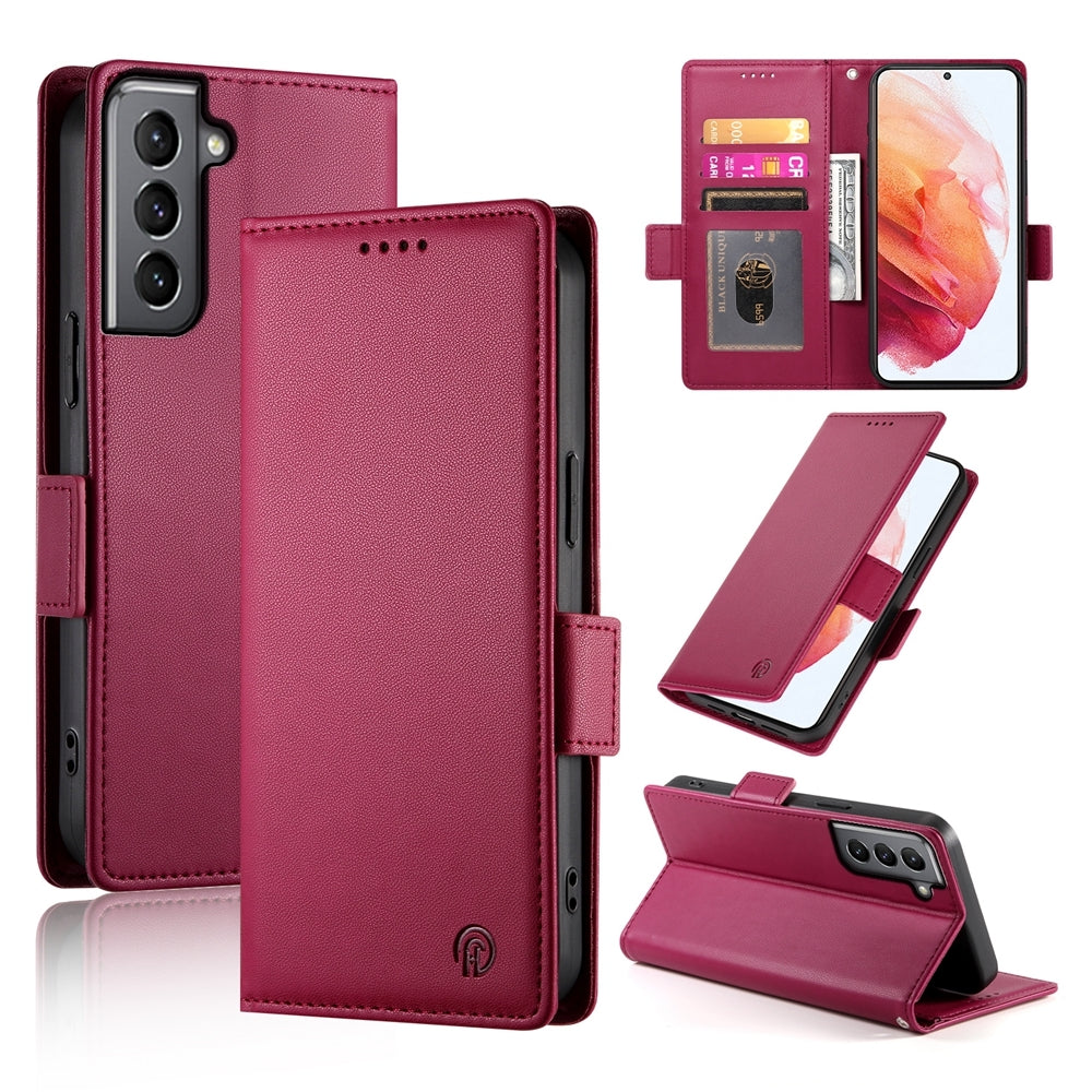 Samsung Galaxy S21 5G Magnetic Leather Wallet Case with Card Slots, Stand Function & Full Protection