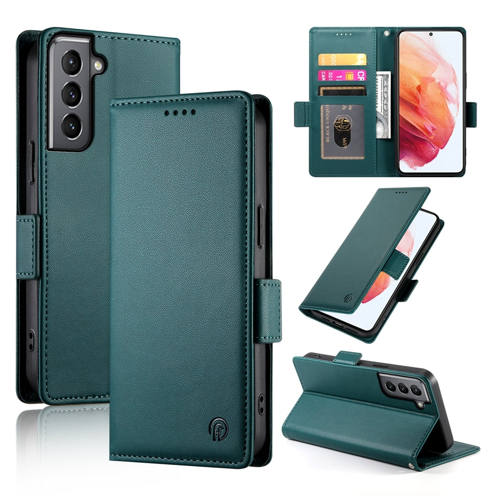 Samsung Galaxy S21 5G Magnetic Leather Wallet Case with Card Slots, Stand Function & Full Protection