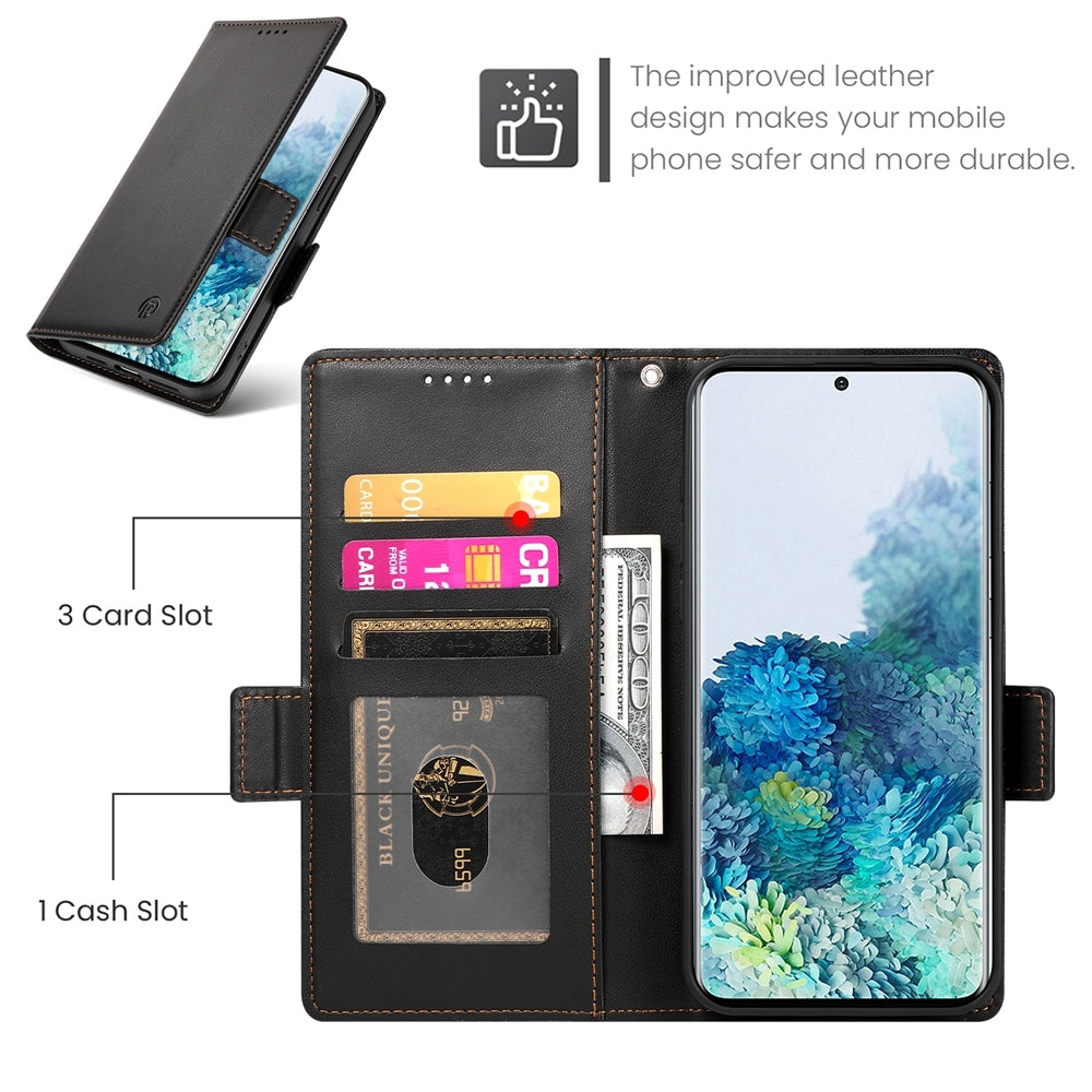Samsung Galaxy S20+ 5G Magnetic Leather Wallet Case with Card Slots, Stand Function & Full Protection