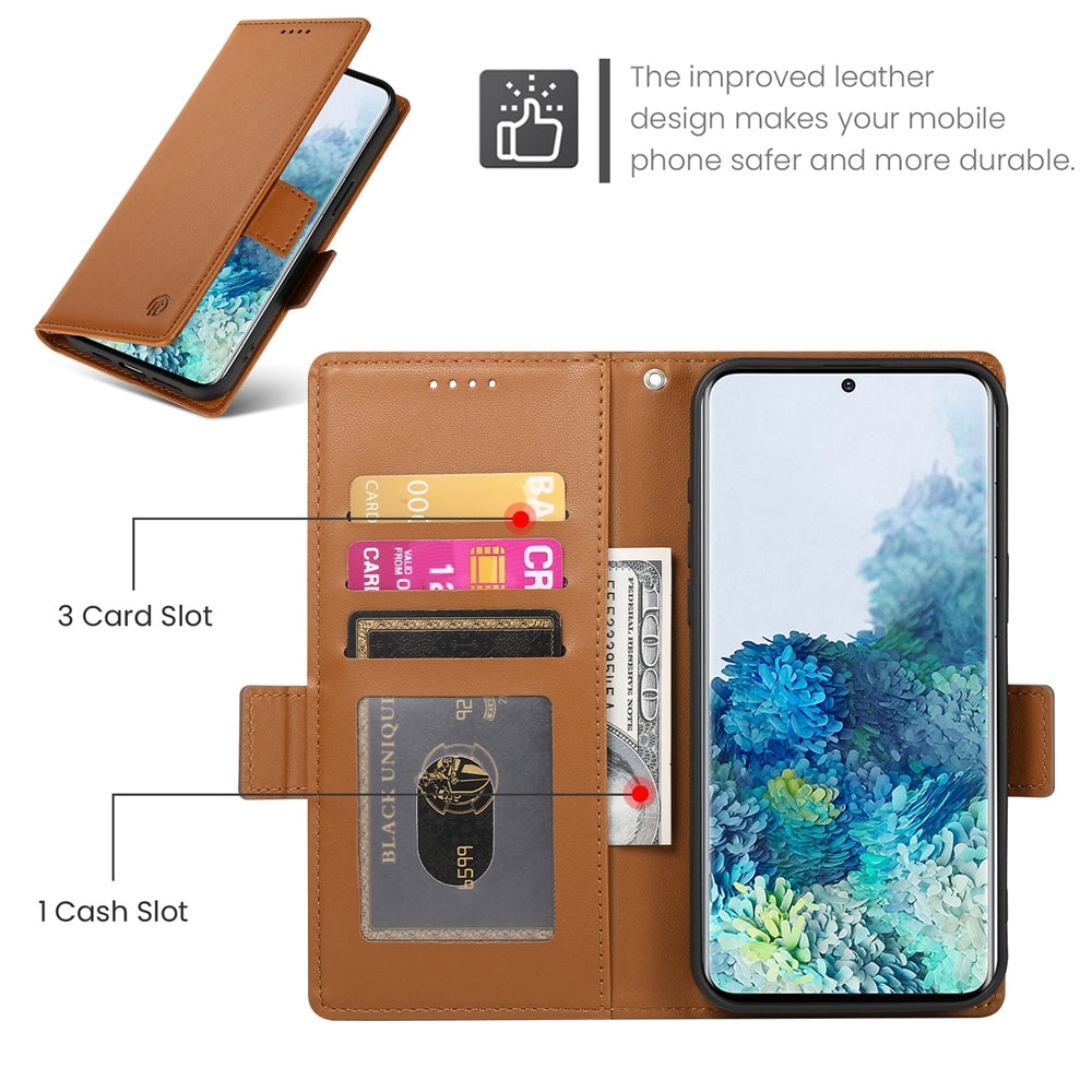 Samsung Galaxy S20+ 5G Magnetic Leather Wallet Case with Card Slots, Stand Function & Full Protection