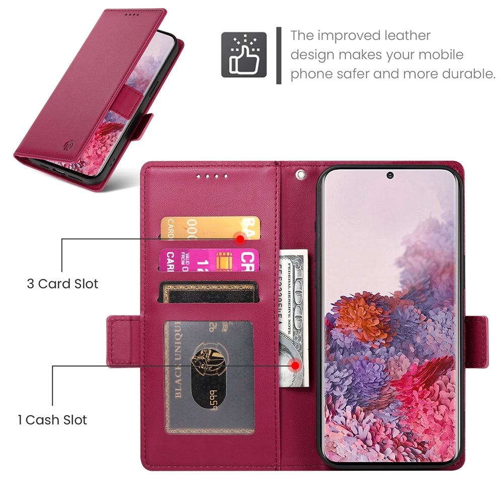 Samsung Galaxy S20 5G Magnetic Leather Wallet Case with Card Slots, Stand Function & Full Protection