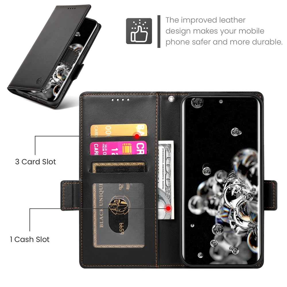 Samsung Galaxy S20 Ultra 5G Magnetic Leather Wallet Case with Card Slots, Stand Function & Full Protection
