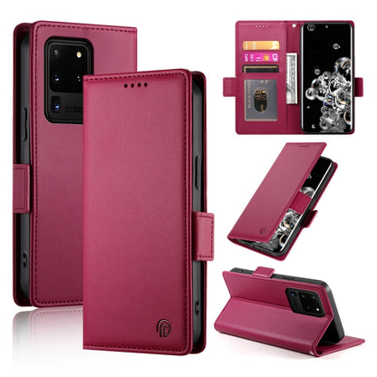 Samsung Galaxy S20 Ultra 5G Magnetic Leather Wallet Case with Card Slots, Stand Function & Full Protection