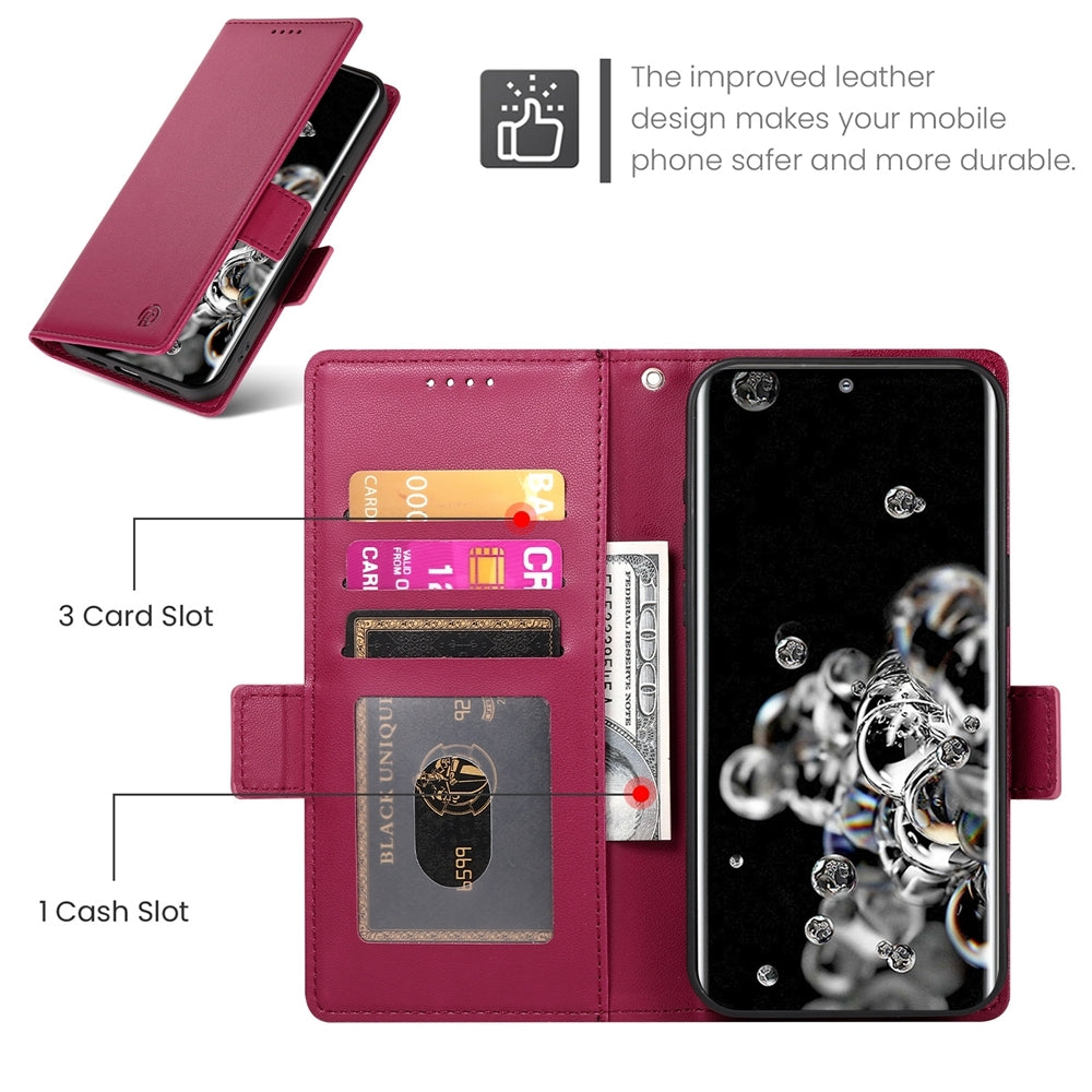 Samsung Galaxy S20 Ultra 5G Magnetic Leather Wallet Case with Card Slots, Stand Function & Full Protection