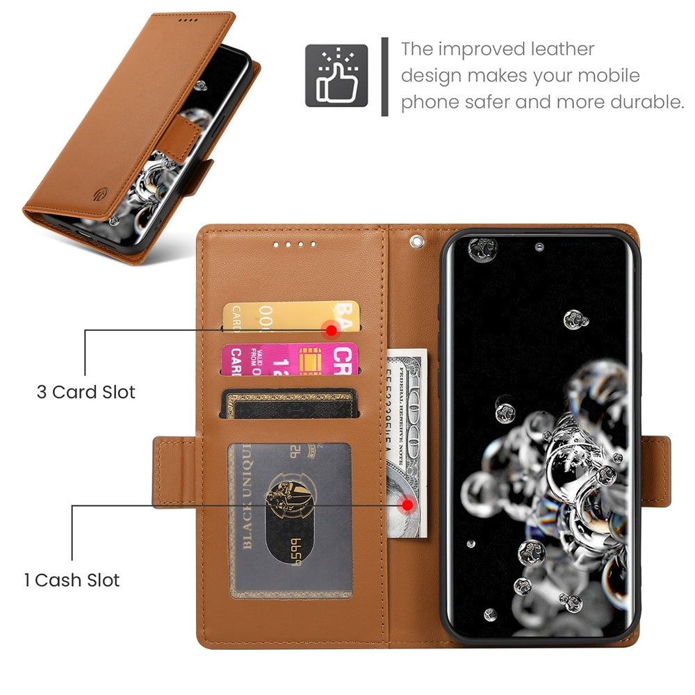 Samsung Galaxy S20 Ultra 5G Magnetic Leather Wallet Case with Card Slots, Stand Function & Full Protection