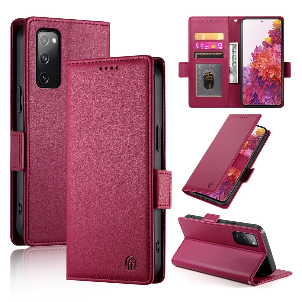 Samsung Galaxy S20 FE 5G Magnetic Leather Wallet Case with Card Slots, Stand Function & Full Protection