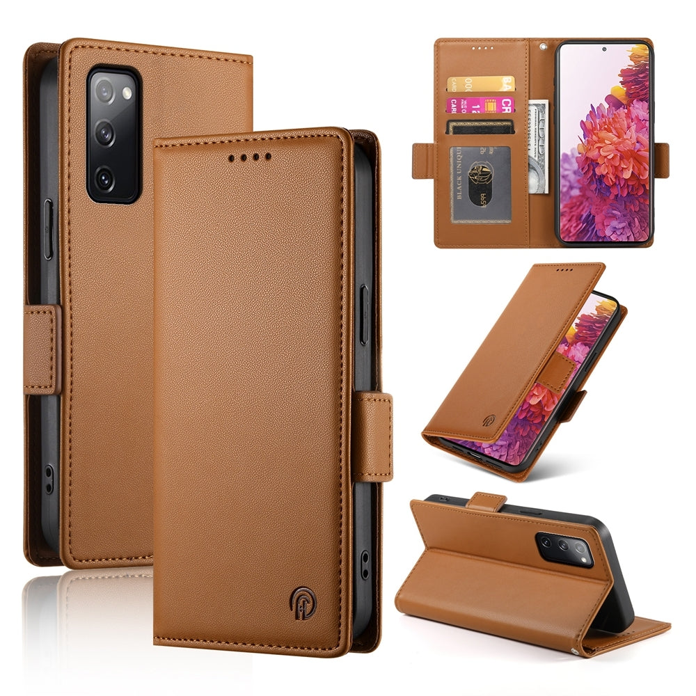 Samsung Galaxy S20 FE 5G Magnetic Leather Wallet Case with Card Slots, Stand Function & Full Protection