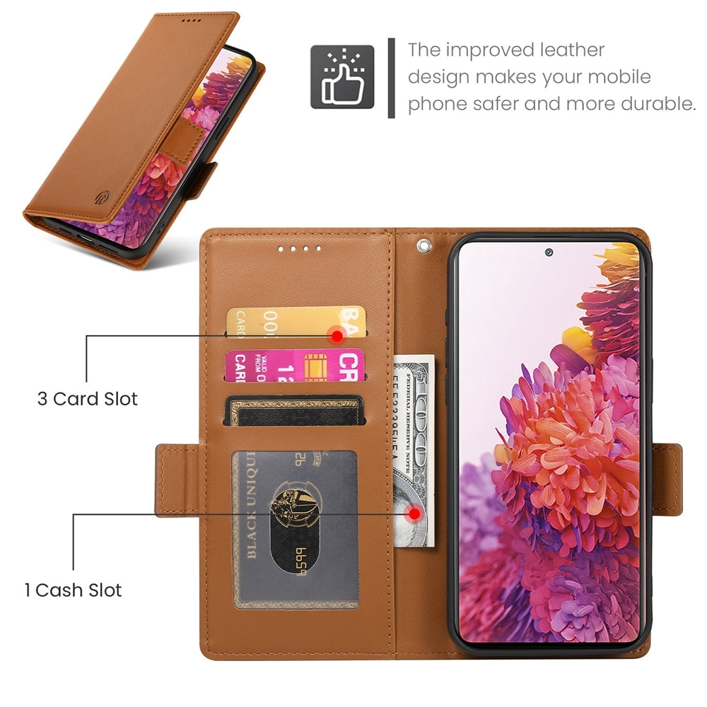 Samsung Galaxy S20 FE 5G Magnetic Leather Wallet Case with Card Slots, Stand Function & Full Protection
