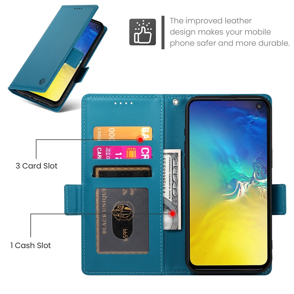 Samsung Galaxy S10e Magnetic Leather Wallet Case with Card Slots, Stand Function & Full Protection