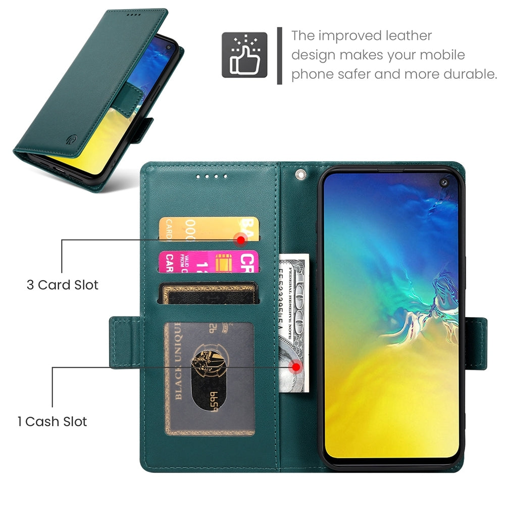 Samsung Galaxy S10e Magnetic Leather Wallet Case with Card Slots, Stand Function & Full Protection