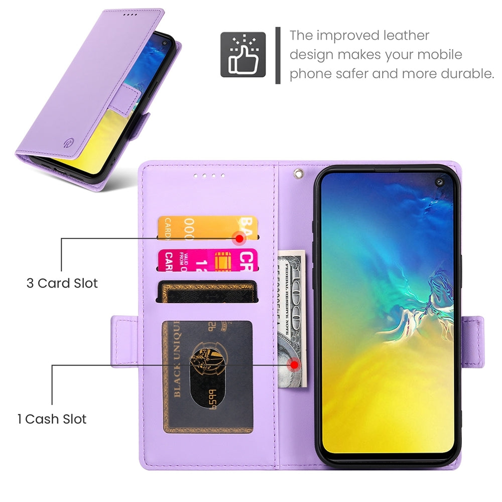 Samsung Galaxy S10e Magnetic Leather Wallet Case with Card Slots, Stand Function & Full Protection