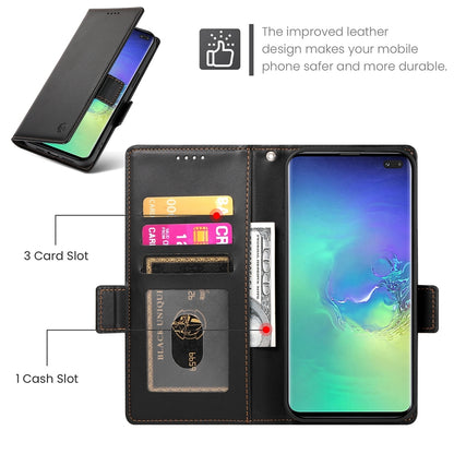 Samsung Galaxy S10+ Magnetic Leather Wallet Case with Card Slots, Stand Function & Full Protection