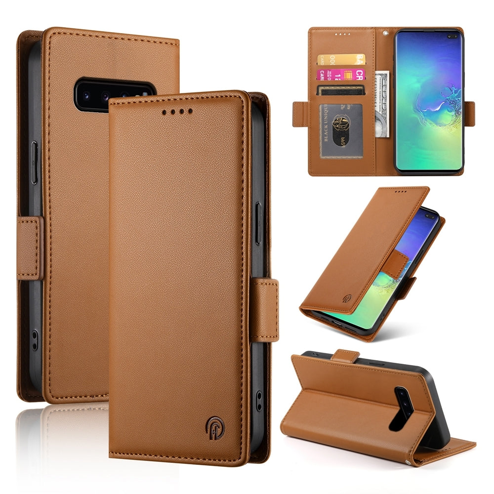 Samsung Galaxy S10+ Magnetic Leather Wallet Case with Card Slots, Stand Function & Full Protection