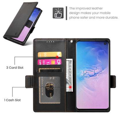 Samsung Galaxy S10 Magnetic Leather Wallet Case with Card Slots, Stand Function & Full Protection