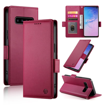 Samsung Galaxy S10 Magnetic Leather Wallet Case with Card Slots, Stand Function & Full Protection
