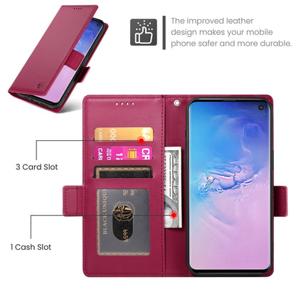 Samsung Galaxy S10 Magnetic Leather Wallet Case with Card Slots, Stand Function & Full Protection