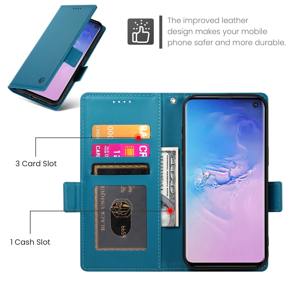 Samsung Galaxy S10 Magnetic Leather Wallet Case with Card Slots, Stand Function & Full Protection