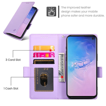 Samsung Galaxy S10 Magnetic Leather Wallet Case with Card Slots, Stand Function & Full Protection