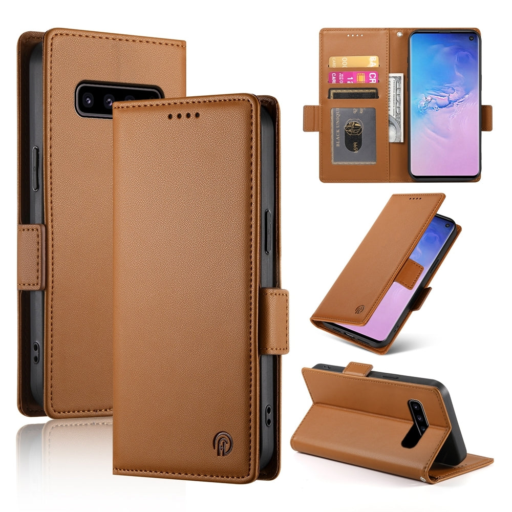 Samsung Galaxy S10 Magnetic Leather Wallet Case with Card Slots, Stand Function & Full Protection