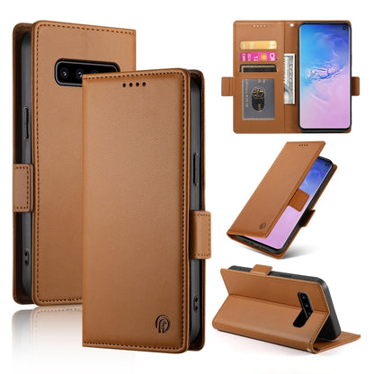 Samsung Galaxy S10 Magnetic Leather Wallet Case with Card Slots, Stand Function & Full Protection