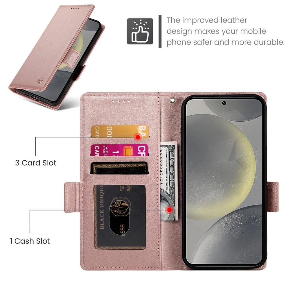 Samsung Galaxy S25 5G Magnetic Leather Wallet Case with Card Slots, Stand Function & Full Protection