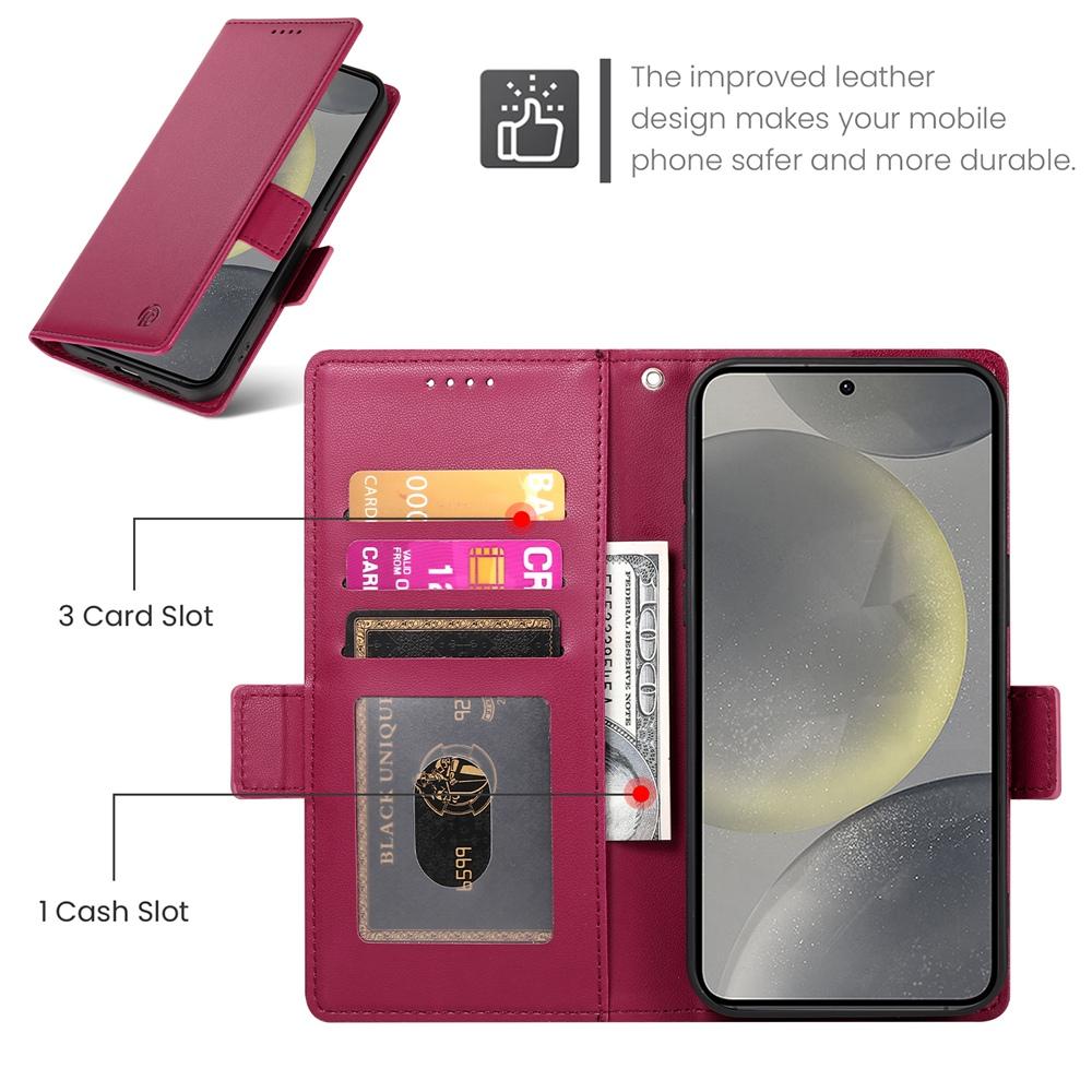 Samsung Galaxy S25 5G Magnetic Leather Wallet Case with Card Slots, Stand Function & Full Protection