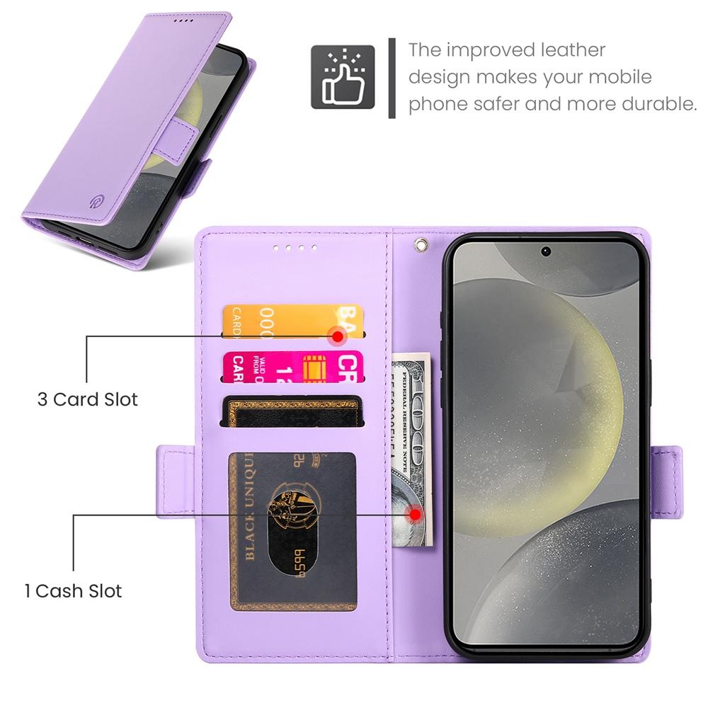 Samsung Galaxy S25 5G Magnetic Leather Wallet Case with Card Slots, Stand Function & Full Protection