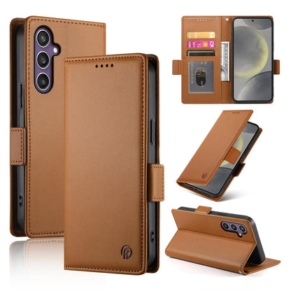 Samsung Galaxy S25 5G Magnetic Leather Wallet Case with Card Slots, Stand Function & Full Protection