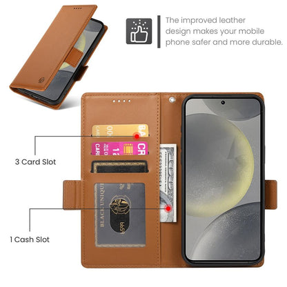 Samsung Galaxy S25 5G Magnetic Leather Wallet Case with Card Slots, Stand Function & Full Protection