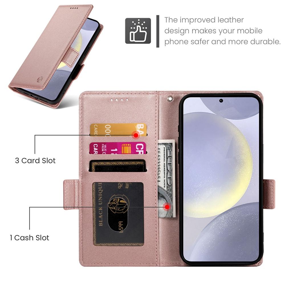 Samsung Galaxy S25+ 5G Magnetic Leather Wallet Case with Card Slots, Stand Function & Full Protection
