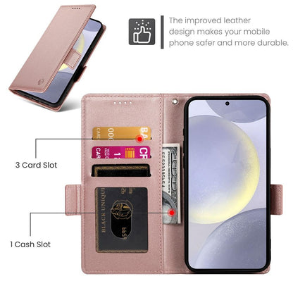 Samsung Galaxy S25+ 5G Magnetic Leather Wallet Case with Card Slots, Stand Function & Full Protection