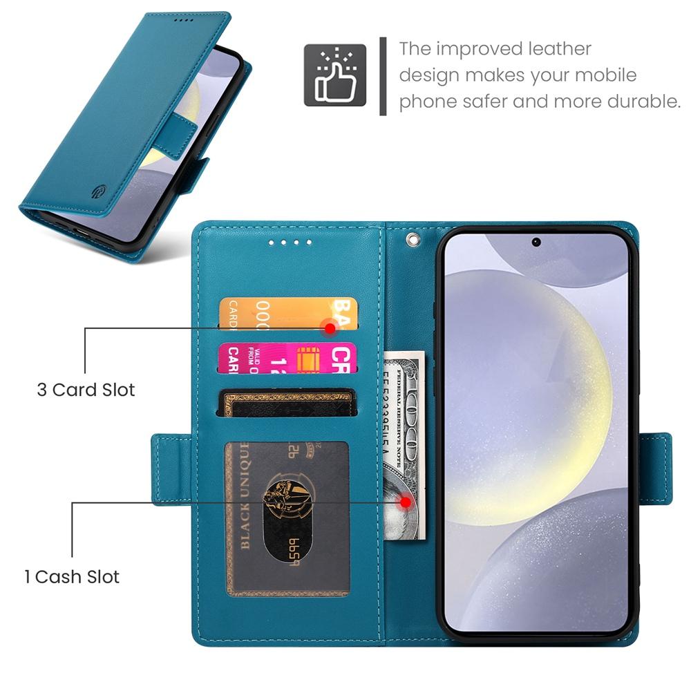Samsung Galaxy S25+ 5G Magnetic Leather Wallet Case with Card Slots, Stand Function & Full Protection