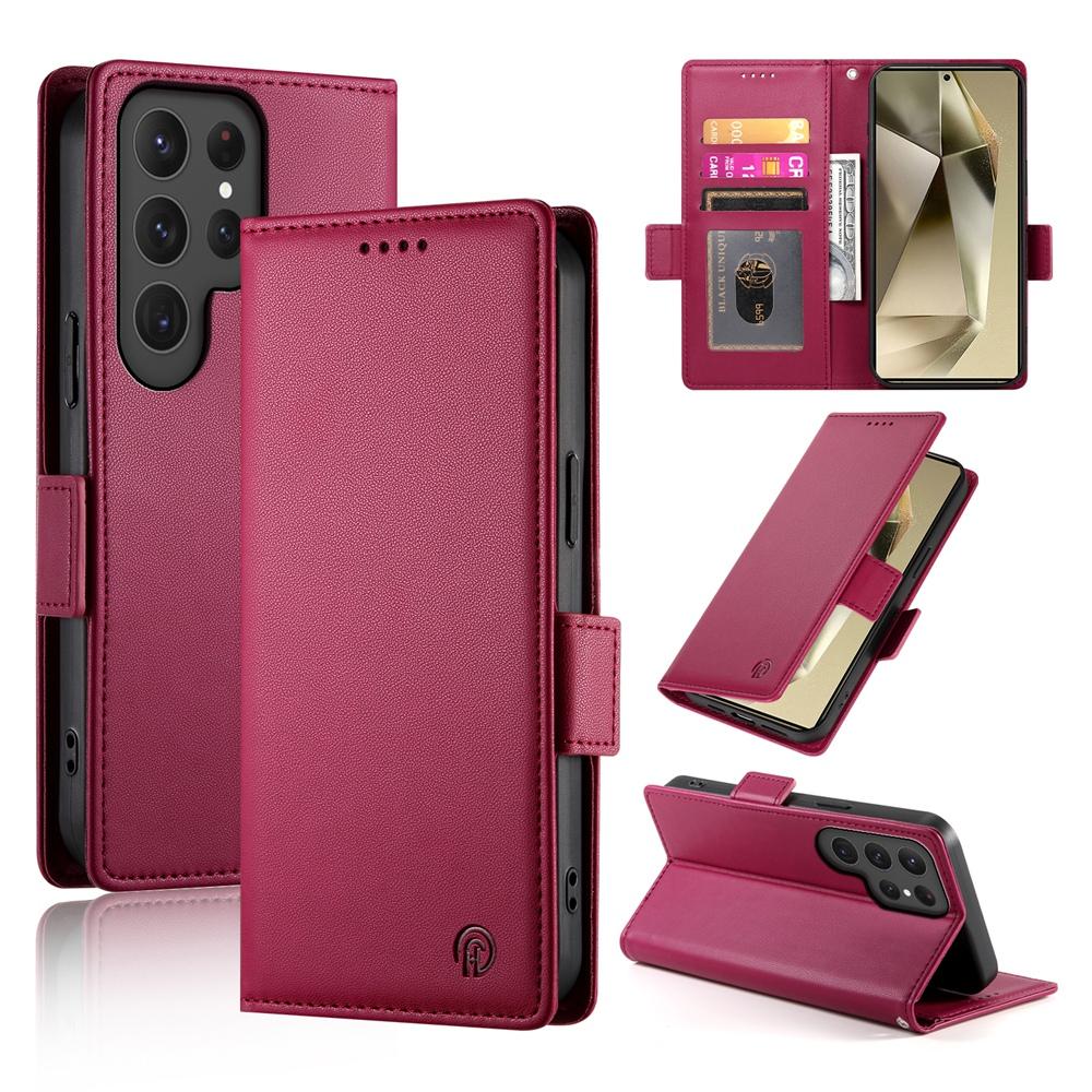 Samsung Galaxy S25 Ultra 5G Magnetic Leather Wallet Case with Card Slots, Stand Function & Full Protection