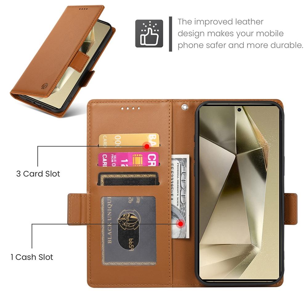 Samsung Galaxy S25 Ultra 5G Magnetic Leather Wallet Case with Card Slots, Stand Function & Full Protection