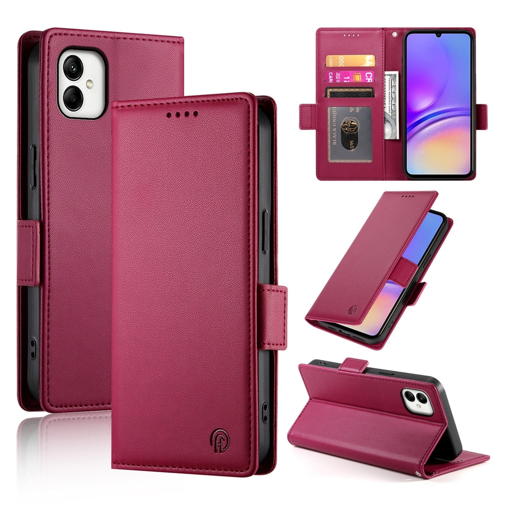 Samsung Galaxy A05 Magnetic Leather Wallet Case with Card Slots, Stand Function & Full Protection