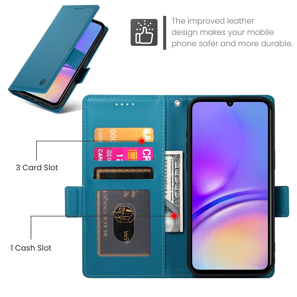 Samsung Galaxy A05 Magnetic Leather Wallet Case with Card Slots, Stand Function & Full Protection